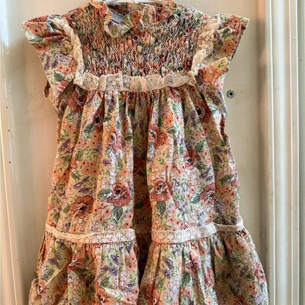 Vintage Polly Flinders Hand Smocked Dress